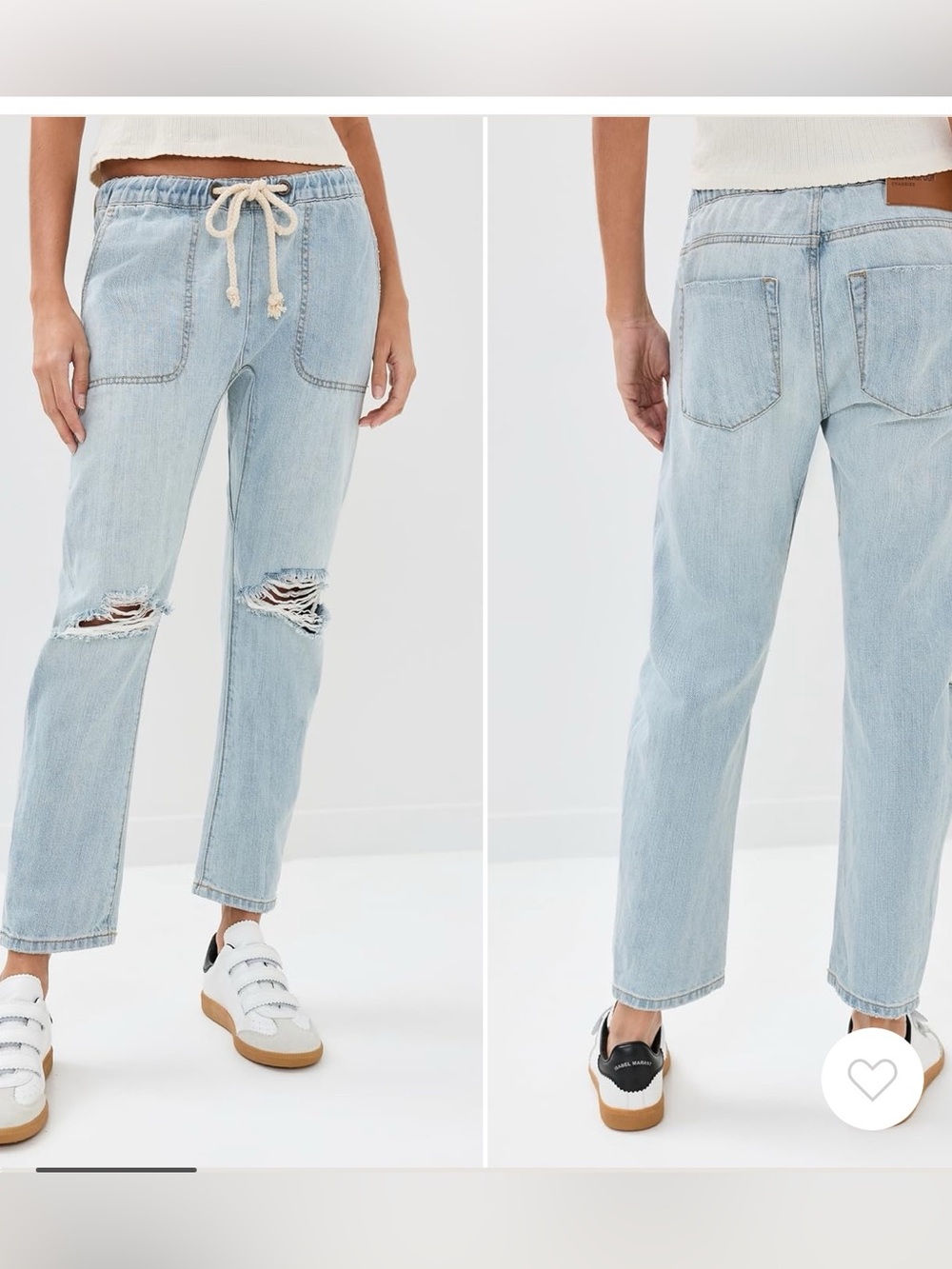 NWOT One Teaspoon Shabbies Drawstring Boyfriend Jeans